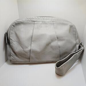 Calvin Klein Pebbled Leather Tote Bag With Wrist Strap